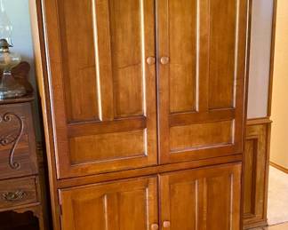 Hooker Entertainment Center (Top Cabinet Doors Open & Slide Back/Tuck Away