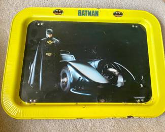 Vintage 1989 Metal BATMAN Tray (Michael Keaton)