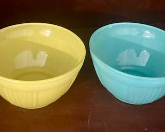 Vintage Yellow and Aqua Bowls