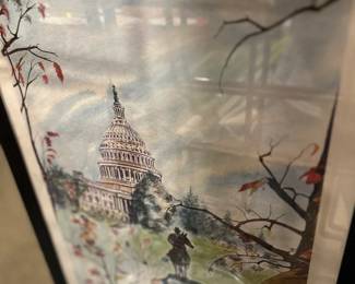 Washington Capital watercolor Framed Print