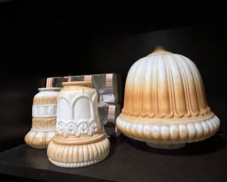 Vintage Porcelain Lamp Shades  