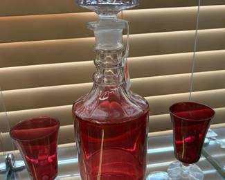 Red Decanter Set