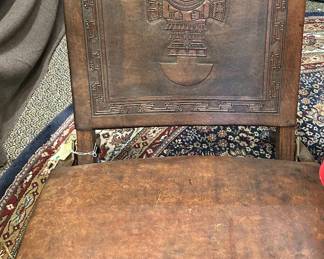 Peruvian Leather Folding Chair  