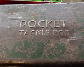 Antique Tin Fishing Tackle Box 
