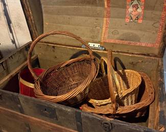 Steamer trunk and baskets