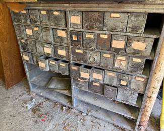 Antique hardware/general store parts cabinet