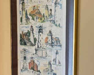 Light house framed art