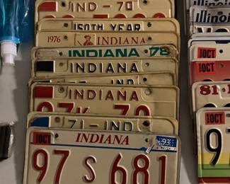 Vintage indiana license plates