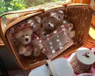 Breast cancer longaberger baskets and bears