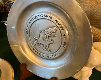 Cooperstown New Your pewter plate