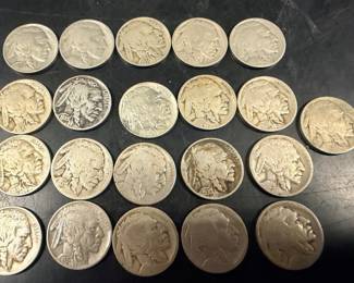 21 Buffalo nickels