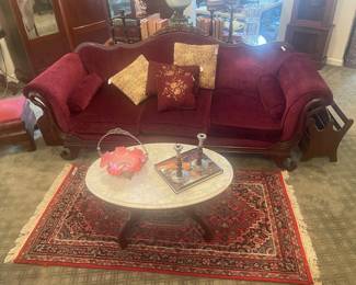 Victoria sofa, bride basket, barley twist, candlesticks
