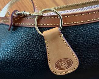 C12 - $75. Vintage Y2K Dooney & Bourke Black Pebble Leather Hobo Bag / Purse with matching wristlet. Measures 13" x 5.5" x 9".