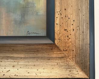 C72 - $60. "Winter Glow" print by Liv Carson featuring a textured landscape. Measures 45" x 52.5".