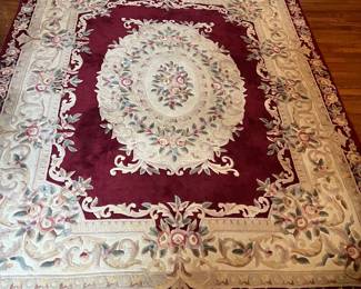 C112 - $150. Royal Palace Handmade Rug. 100% Wool. Measures 90" x 113".
