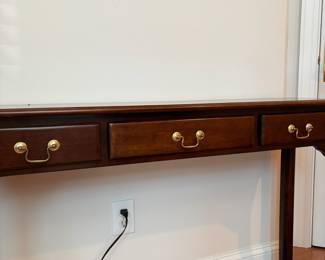 C90 - $95. Bombay Company Mahogany Console Table. Measures 48" x 12" x 30" tall.