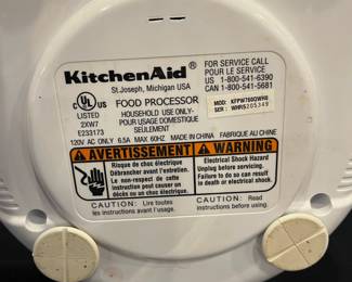 C75 - $30. Kitchen Aid Food Processor. Model KFPW760QWHO