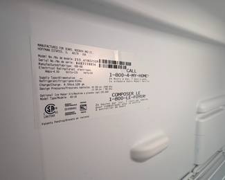 C103 - $100. Kenmore Garage Fridge / Freezer 2008. Model 253.65802509.