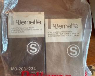 C62 - $150. Bernette 234 Serger for Bernina. Powers on and seems to work correctly. Has cover, roll hemming attachment & blind stitch attachment.