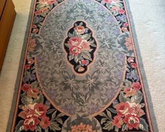 C6 - $60. Petit Point Hooked Rug Collection. 100% Wool Pile. Measures 3.5" x 5.5".