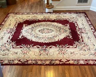C112 - $150. Royal Palace Handmade Rug. 100% Wool. Measures 90" x 113".