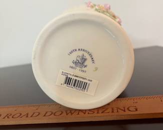C108 - $30. Belleek Bloomfield Anniversary Vase.