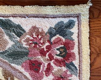 C24 - $200. Set of 3 Hooked Rugs from Petit Point (MER). 100% wool. Largest measures 66" x 43". 2 Smaller measures 47" x 30".