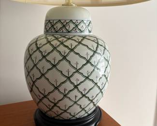 C45 - $75. Single - Ginger Jar Lamp marked 440/442 on base. Excellent Condition. Has 3 way switch. Measures 23" tall.