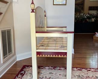 C111 - $225. Painted Bunny Bench. Measures 48.5" x 21" 43.75" tall. Floor to seat 19.5".