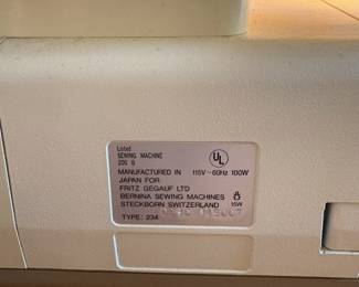 C62 - $150. Bernette 234 Serger for Bernina. Powers on and seems to work correctly. Has cover, roll hemming attachment & blind stitch attachment.