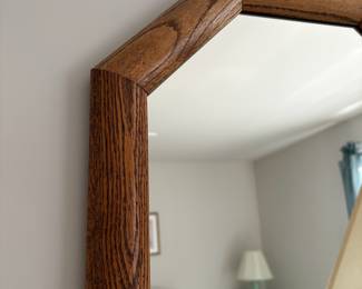 C46 - $40. Vintage Windsor Art Octagonal Wood Framed Mirror. Mounts to hang vertically or horizontally. Measures 14" x 18". Excellent Condition.