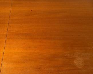 C18 - $650. Arne Vodder for H. Sigh & Sons. Teak Drop Leaf Writing Desk. Measures 48" x 23.5" x 28" tall. (65" with leaf up) Needs minor repairs and has light surface blemishes.