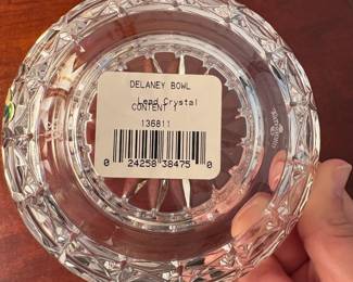 C14 - $25. Waterford Crystal Delaney Bowl. Measures 5" diameter. New In Box.