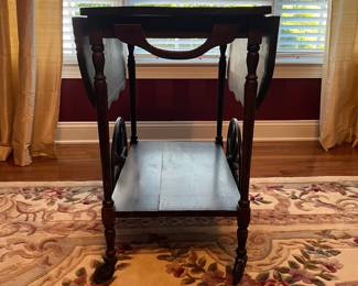 C29 - $75. Wheeled Tea Cart. Measures 27" x 17.5" x 28.5". Each leaf adds an additional 9.75".