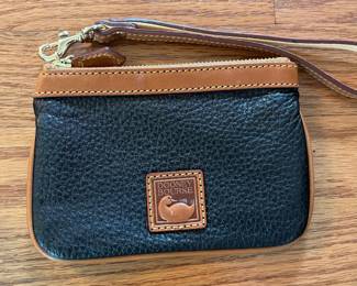 C12 - $75. Vintage Y2K Dooney & Bourke Black Pebble Leather Hobo Bag / Purse with matching wristlet. Measures 13" x 5.5" x 9".