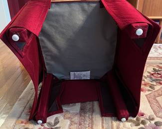 C28 - $100. Set of 6 Upholstered Dining Chairs from Sofa's & Such. 2 have sun fading and some have discoloration spots. Measures 19.25" wide x 21" deep. Floor to seat is 17.5". Floor to top of back is 36".