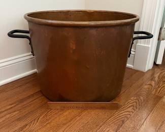 C42 - $250. Large Copper Pot. Measures 21.5" x 15.25" tall.