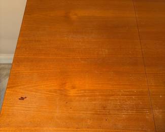 C18 - $650. Arne Vodder for H. Sigh & Sons. Teak Drop Leaf Writing Desk. Measures 48" x 23.5" x 28" tall. (65" with leaf up) Needs minor repairs and has light surface blemishes.