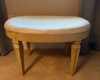 C40 - $25. Project Stool with Leather Top. Sturdy but has signs of wear.
