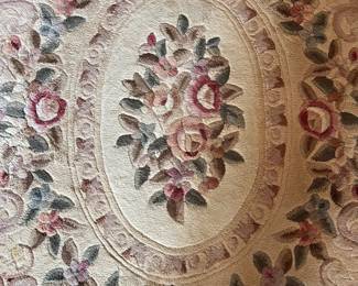 C112 - $150. Royal Palace Handmade Rug. 100% Wool. Measures 90" x 113".