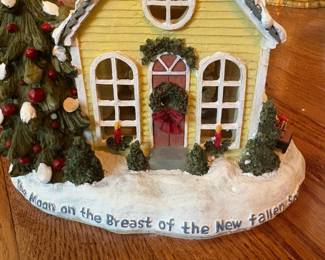 C80 - $40. Lot of 5 Christmas Village: 3 Hallmark, 1 Lord & Taylor, 1 unbranded multi plug. Excellent condition. 8" - 10" tall.