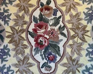 C24 - $200. Set of 3 Hooked Rugs from Petit Point (MER). 100% wool. Largest measures 66" x 43". 2 Smaller measures 47" x 30".