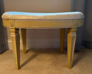 C40 - $25. Project Stool with Leather Top. Sturdy but has signs of wear.