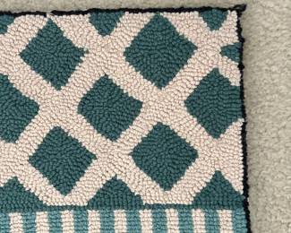 C23 - $200. Claire Murray "English Garden" 100% Wool. Hooked runner. Measures 2' x 5'. Feb 1990 manufacture date