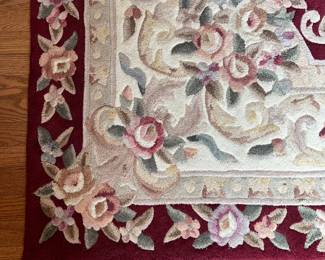 C112 - $150. Royal Palace Handmade Rug. 100% Wool. Measures 90" x 113".