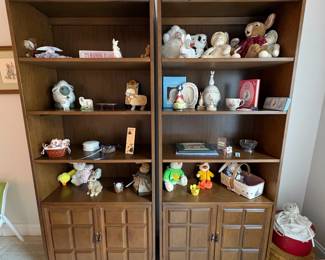 C52 - $50. 2 MDF Bookshelves. Veneer chip on the base of each one. Measures 30" x 14" x 72" tall.