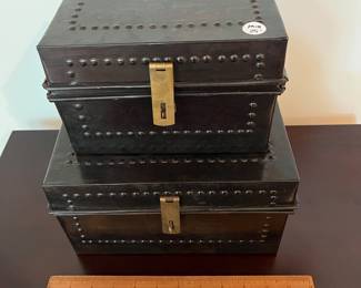 C110 - $25. Pair of Decorative Metal Boxes (not old)