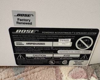 C84 - $60. Bose Acoustimass Speaker System. Includes what you see.