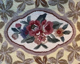 C24 - $200. Set of 3 Hooked Rugs from Petit Point (MER). 100% wool. Largest measures 66" x 43". 2 Smaller measures 47" x 30".