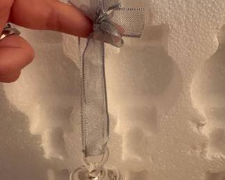 C87 - $40. Mercury Glass Silver Ornaments by Valerie. Set of 12. 6" tall.